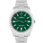 BRAND NEW 2024 PAPERS Rolex Oyster Perpetual 41 GREEN Stainless Watch 124300 BOX