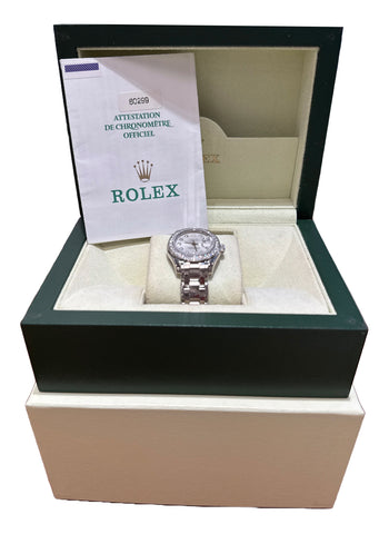 PAPERS Rolex DateJust Pearlmaster 18K Gold SILVER DIAMOND 29mm 80299 Watch BOX