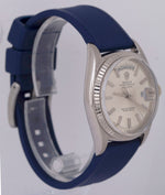 MINT VINTAGE 1966 Rolex Day-Date 36mm SILVER PIE-PAN 18K White Gold Watch 1803