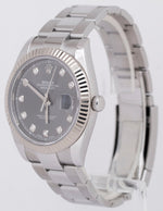 MINT PAPERS Rolex DateJust DIAMOND Rhodium 41mm Steel Oyster Watch 126334 BOX