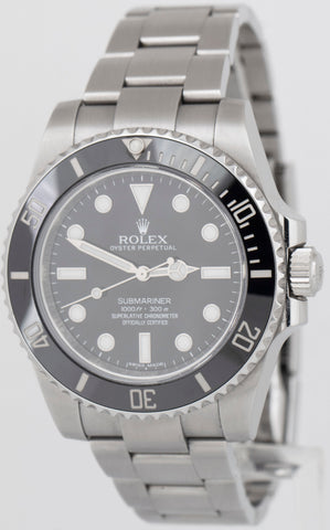 MINT PAPERS Rolex Submariner No-Date Ceramic 40mm Oyster Steel Watch 114060 BOX