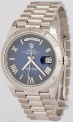 NEW 2024 PAPERS Rolex Day-Date President 40mm BLUE OMBRE White Gold 228239 BOX