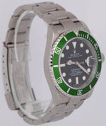 NOS STICKERED PAPERS Rolex Submariner Date 40mm KERMIT F-Serial 16610 LV BOX