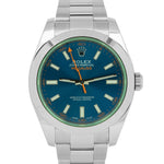 2022 NEW PAPERS Rolex Milgauss Z-Blue Green 40mm 116400 GV Stainless Watch BOX