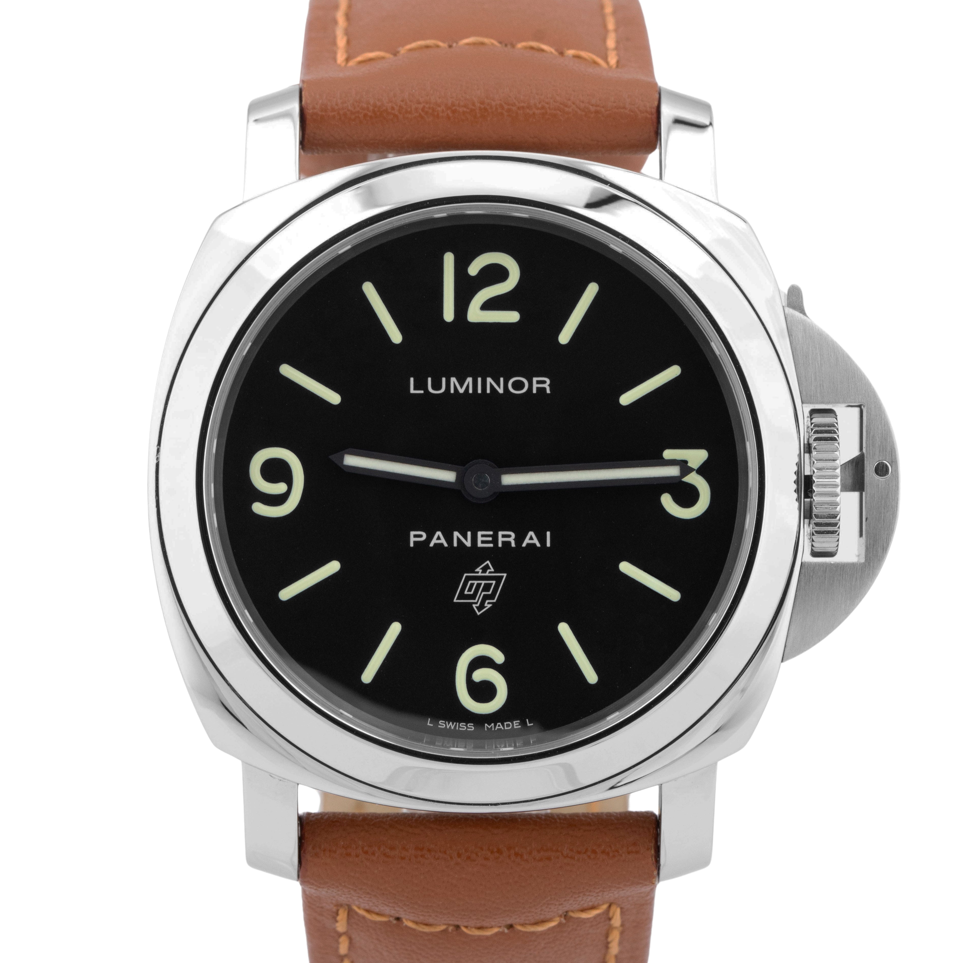 MINT PAPERS Panerai Luminor Base Logo 44mm Stainless Steel Watch PAM01000 BOX