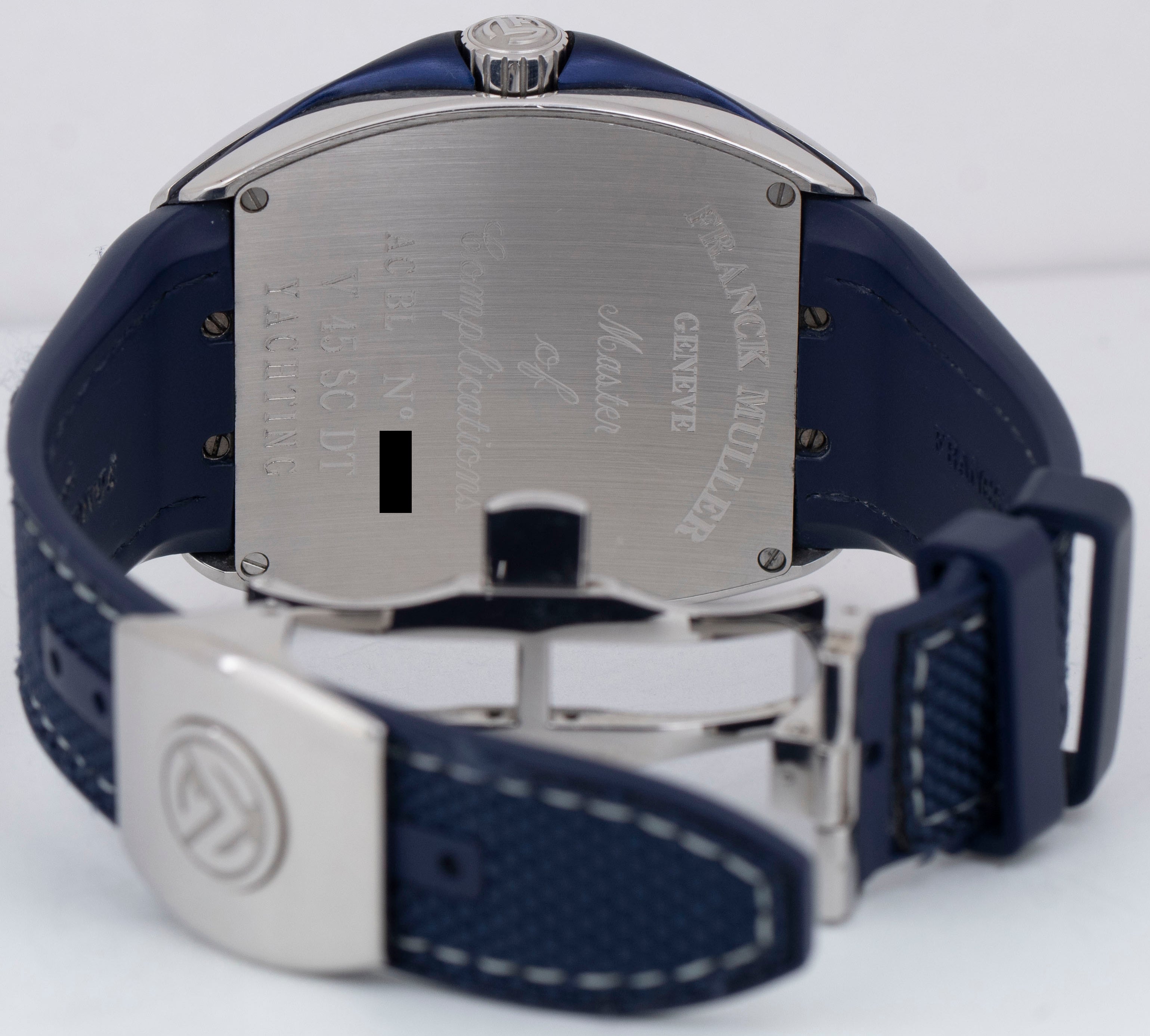 PAPERS Franck Muller Vanguard YACHTING 44mm Steel Blue Date Watch V 45 SC DT BOX