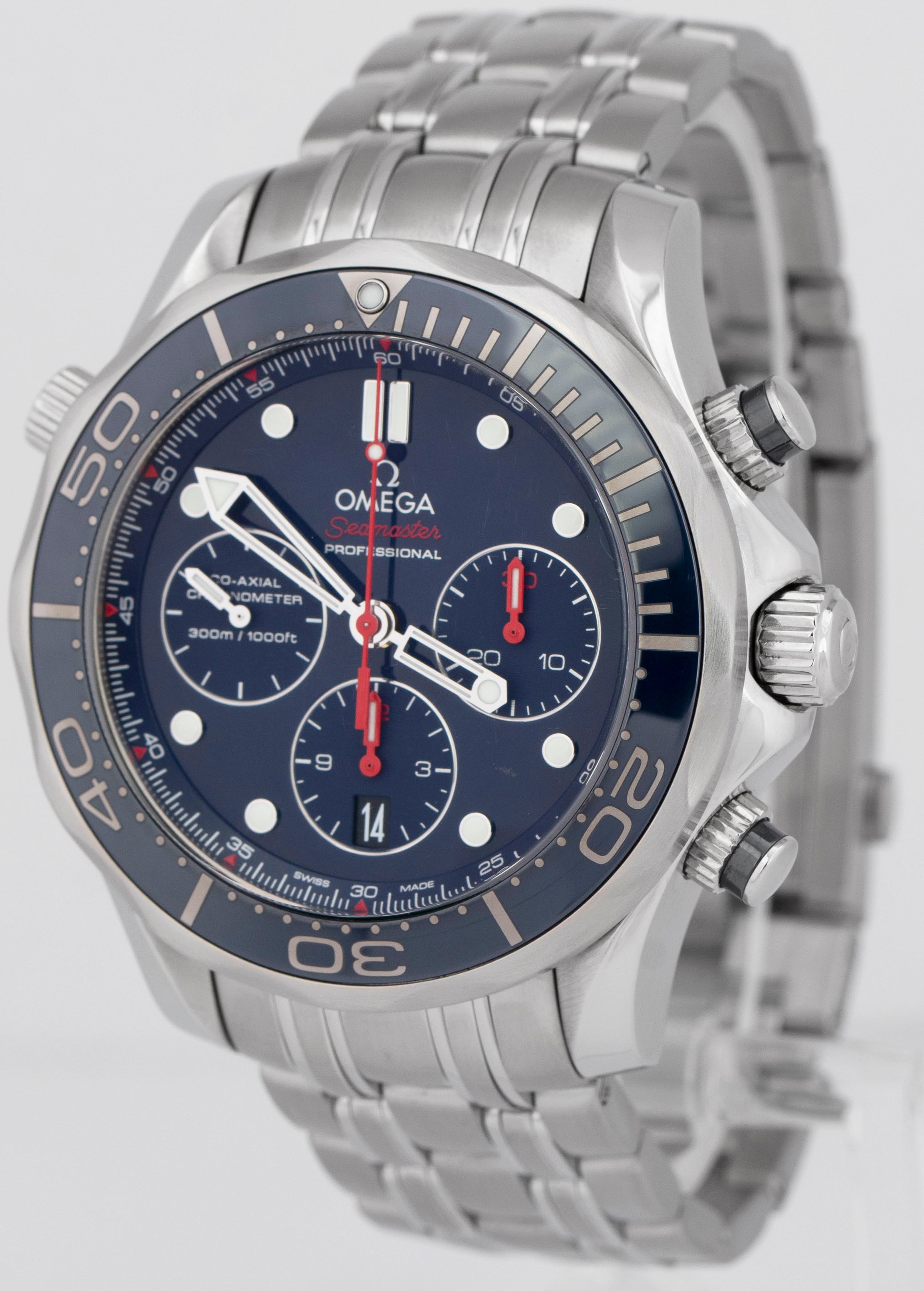 Omega Seamaster Chronograph 44mm Blue Stainless Steel 212.30.44.50.03.001 Watch