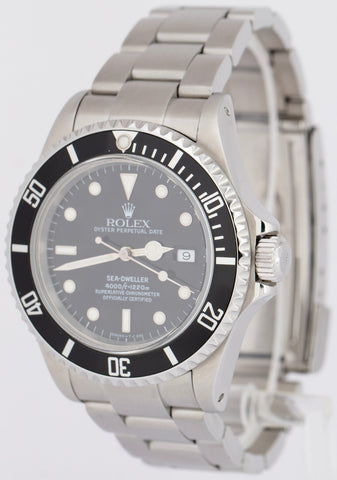 MINT Rolex Sea-Dweller 40mm BLACK Stainless Steel Oyster Date Watch 16600