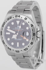 Rolex Explorer II BLACK 42mm Stainless Steel Orange GMT Automatic Watch 216570