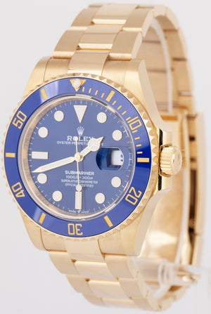 NEW PAPERS Rolex Submariner Date 41mm 18K Yellow Gold Blue Watch 126618 LB BOX