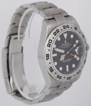 Rolex Explorer II BLACK 42mm Stainless Steel Orange GMT Automatic Watch 216570