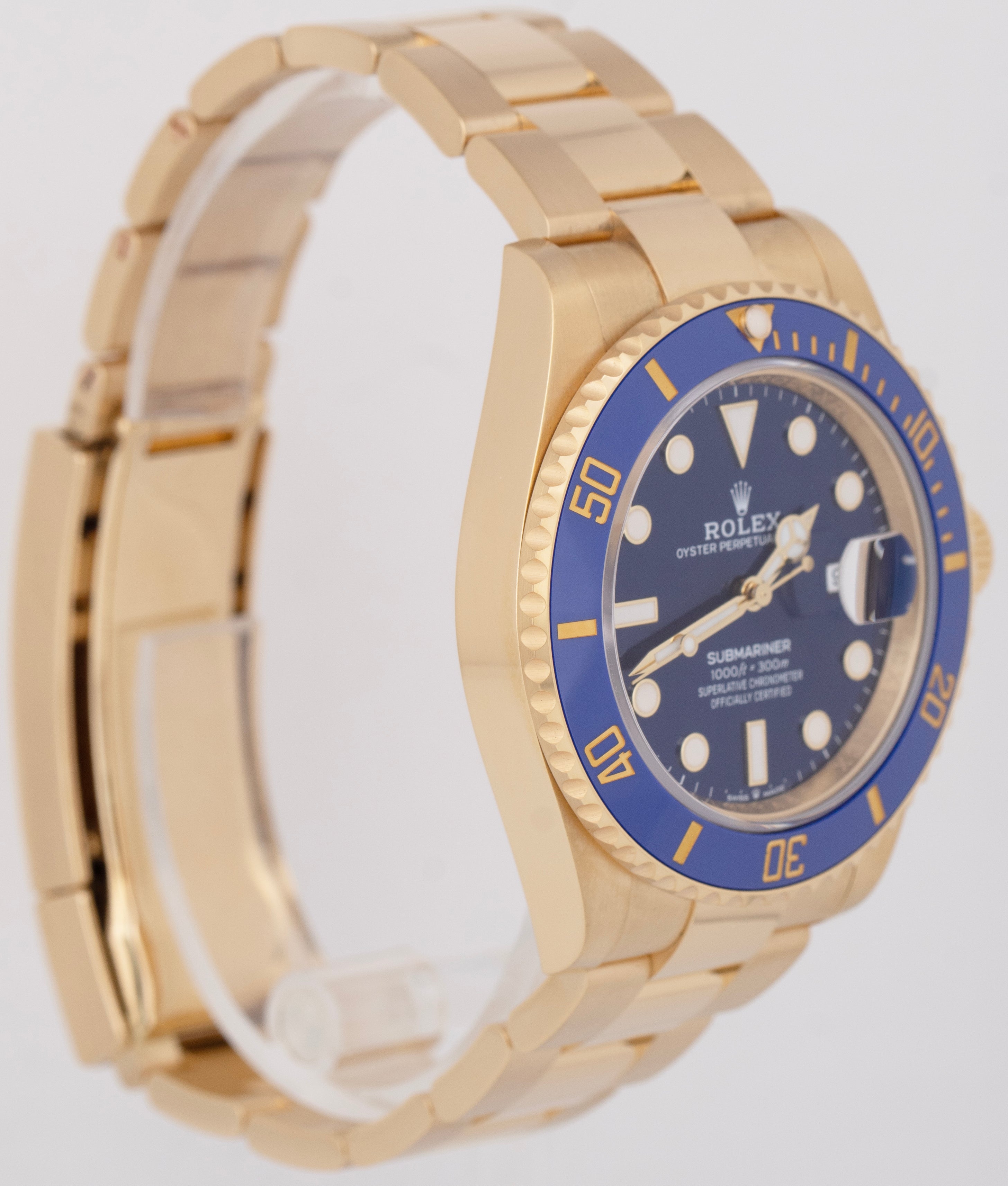 NEW PAPERS Rolex Submariner Date 41mm 18K Yellow Gold Blue Watch 126618 LB BOX