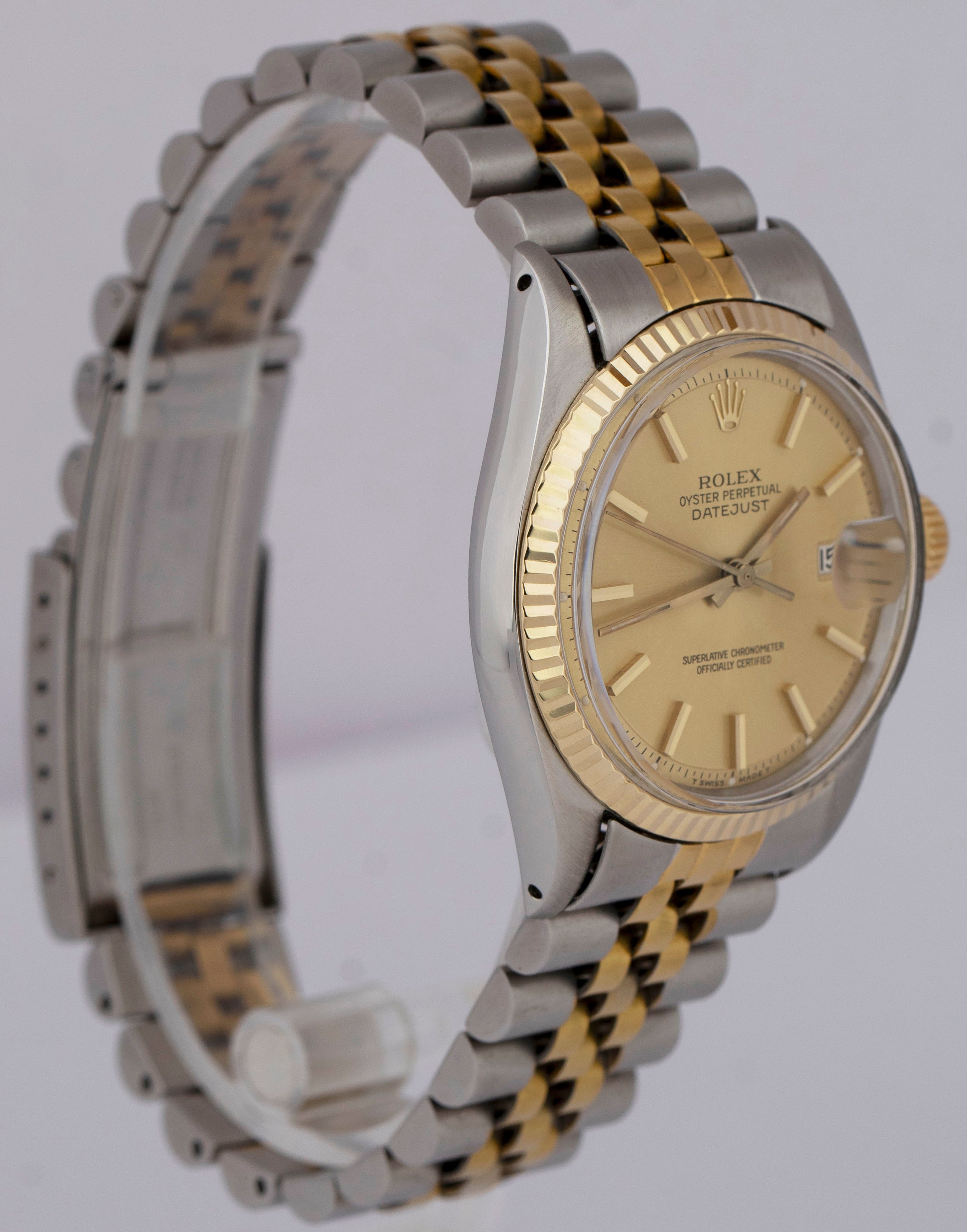 Rolex DateJust 36mm Champagne 18K Gold Two-Tone Stainless Steel Watch 16013