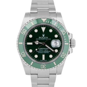 MINT 2018 PAPERS Rolex Submariner Date HULK Green Steel Watch 40mm 116610 LV BOX