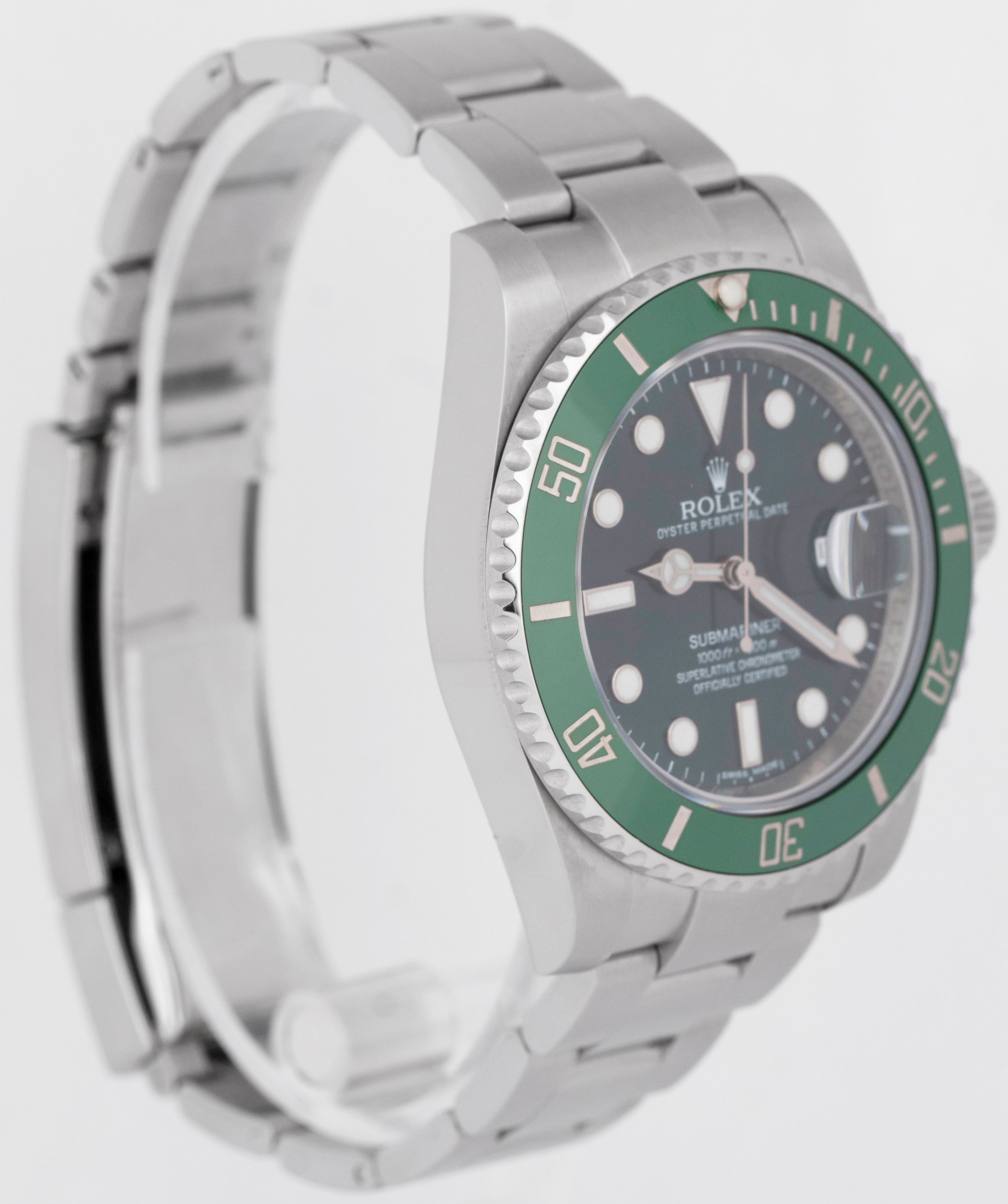 MINT 2018 PAPERS Rolex Submariner Date HULK Green Steel Watch 40mm 116610 LV BOX