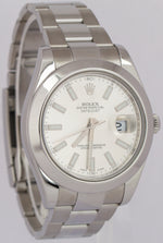 MINT Rolex DateJust II SILVER Stainless Steel Smooth Oyster 41mm Watch 116334