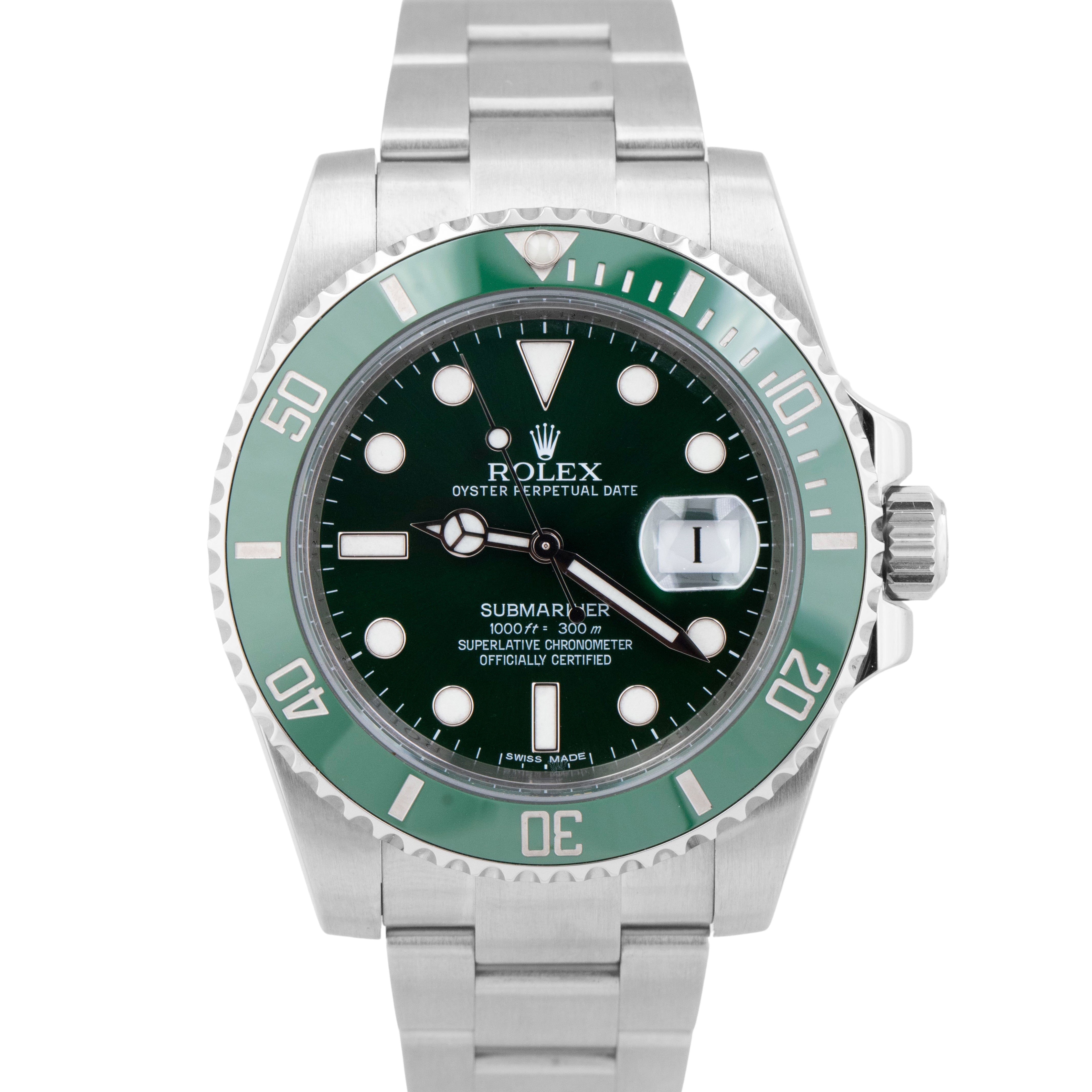 MINT PAPERS Rolex Submariner Date Hulk Green Ceramic Steel Watch 116610 LV BOX