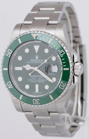 MINT PAPERS Rolex Submariner Date Hulk Green Ceramic Steel Watch 116610 LV BOX