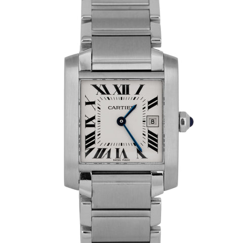 MINT Ladies Cartier Tank Francaise Midsize 2465 Roman Quartz Watch W51011Q3