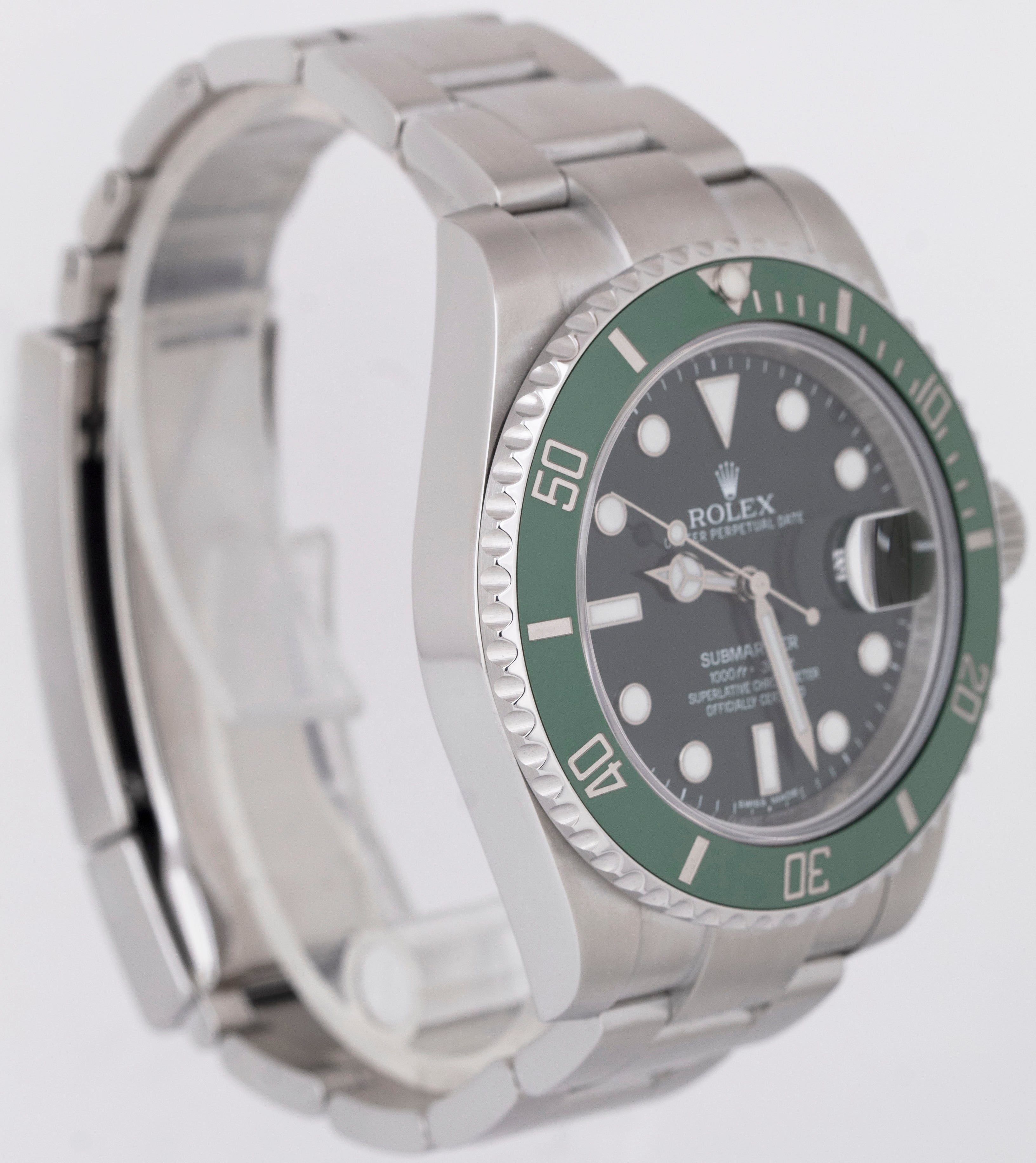 MINT PAPERS Rolex Submariner Date HULK Green Ceramic Watch 40mm 116610 LV BOX