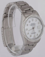 MINT Rolex DateJust 36mm DIAMOND Stainless Automatic MOP Oyster Watch 16030