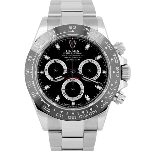 MINT PAPERS Rolex Daytona Cosmograph Steel Black Ceramic 40mm Watch 116500LN BOX