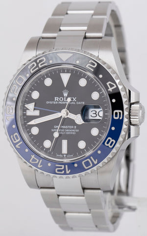 MINT Rolex GMT-Master II BATMAN Oyster Stainless Steel 40mm 126710 BLNR BOX