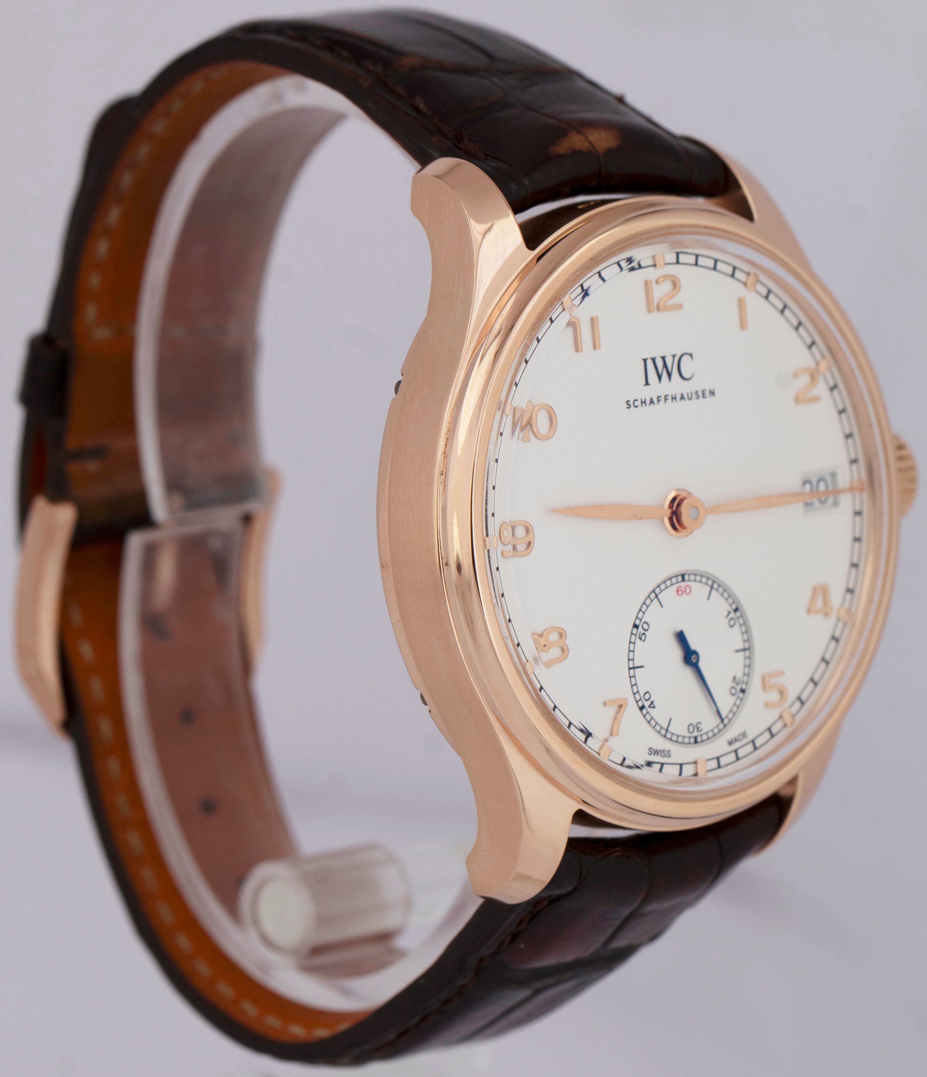 MINT IWC Portugieser 18K Rose Gold White Arabic IW510204 Manual 43mm Watch