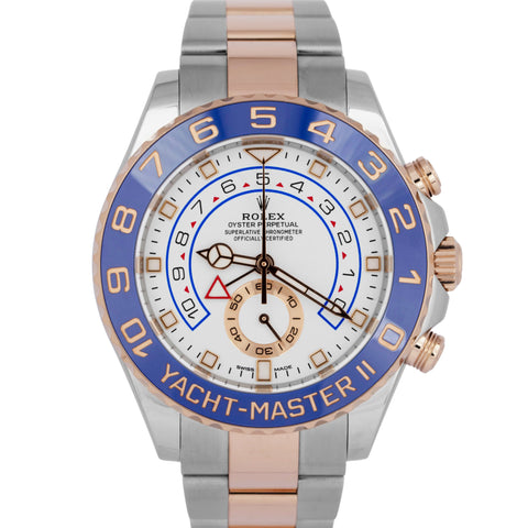 MINT Rolex Yacht-Master II 44mm NEW STYLE HANDS Two-Tone 18K Rose Gold 116681