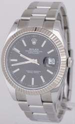 MINT PAPERS Rolex DateJust 41mm BLACK 18K Gold Steel Fluted Oyster 126334 BOX