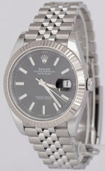 MINT PAPERS Rolex DateJust 41mm BLACK 18K Steel Fluted JUBILEE Watch 126334 BOX