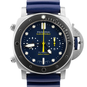 PAPERS Panerai Submersible PAM 1291 MIKE HORN Flyback Titanium Blue PAM01291 BOX