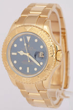 MINT Rolex Yacht-Master 40mm BLUE 18K Yellow Gold NO-HOLES Watch 16628 BOX