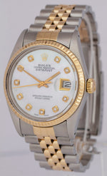 Rolex DateJust 36mm MOP DIAMOND 18K Gold Two-Tone Stainless Steel Watch 16013