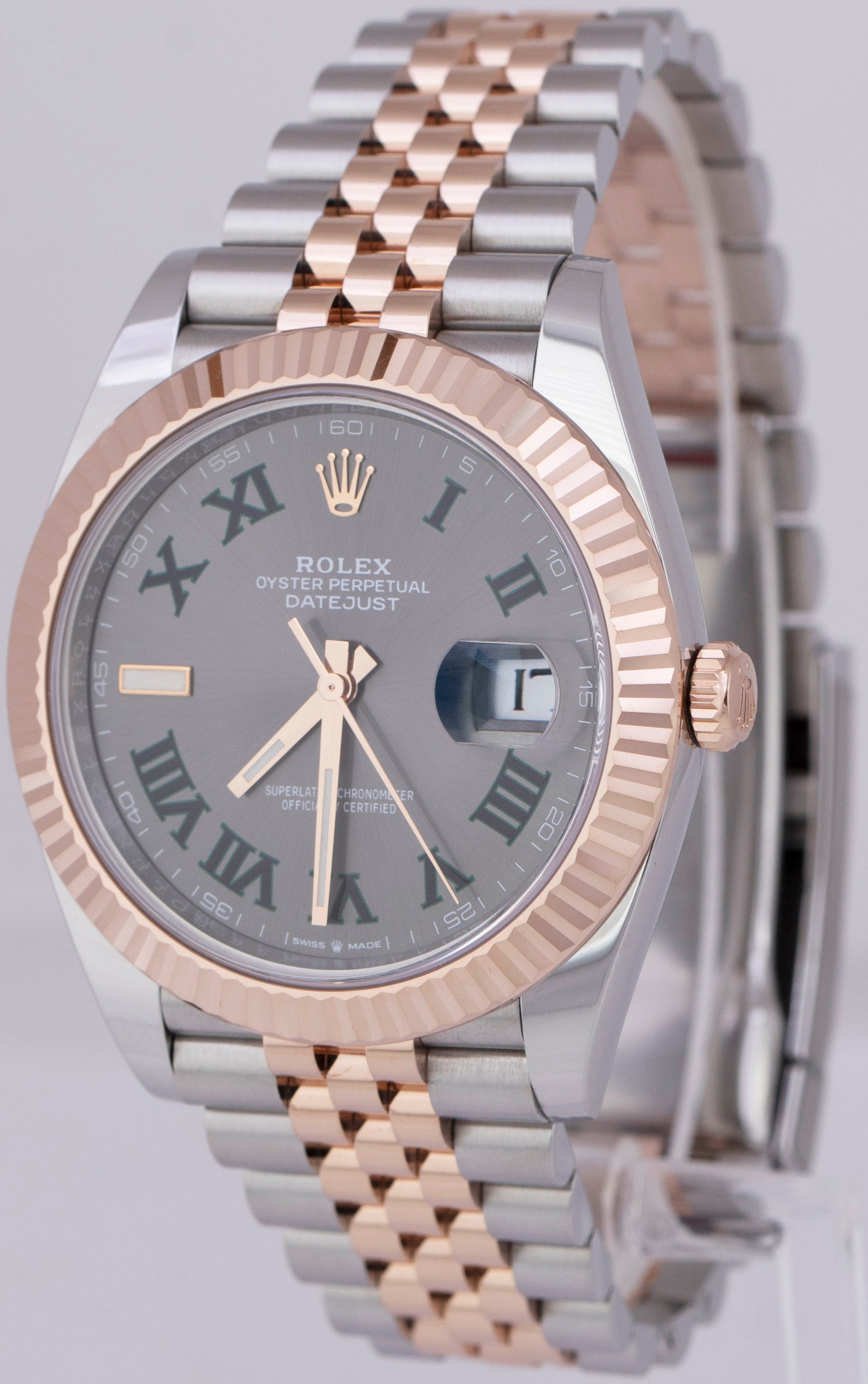 MINT PAPERS Rolex DateJust 41mm WIMBLEDON Two-Tone Rose Gold JUBILEE 126331 BOX