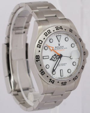 MINT NEW PAPERS Rolex Explorer II 42mm POLAR WHITE Steel Orange GMT 226570 BOX