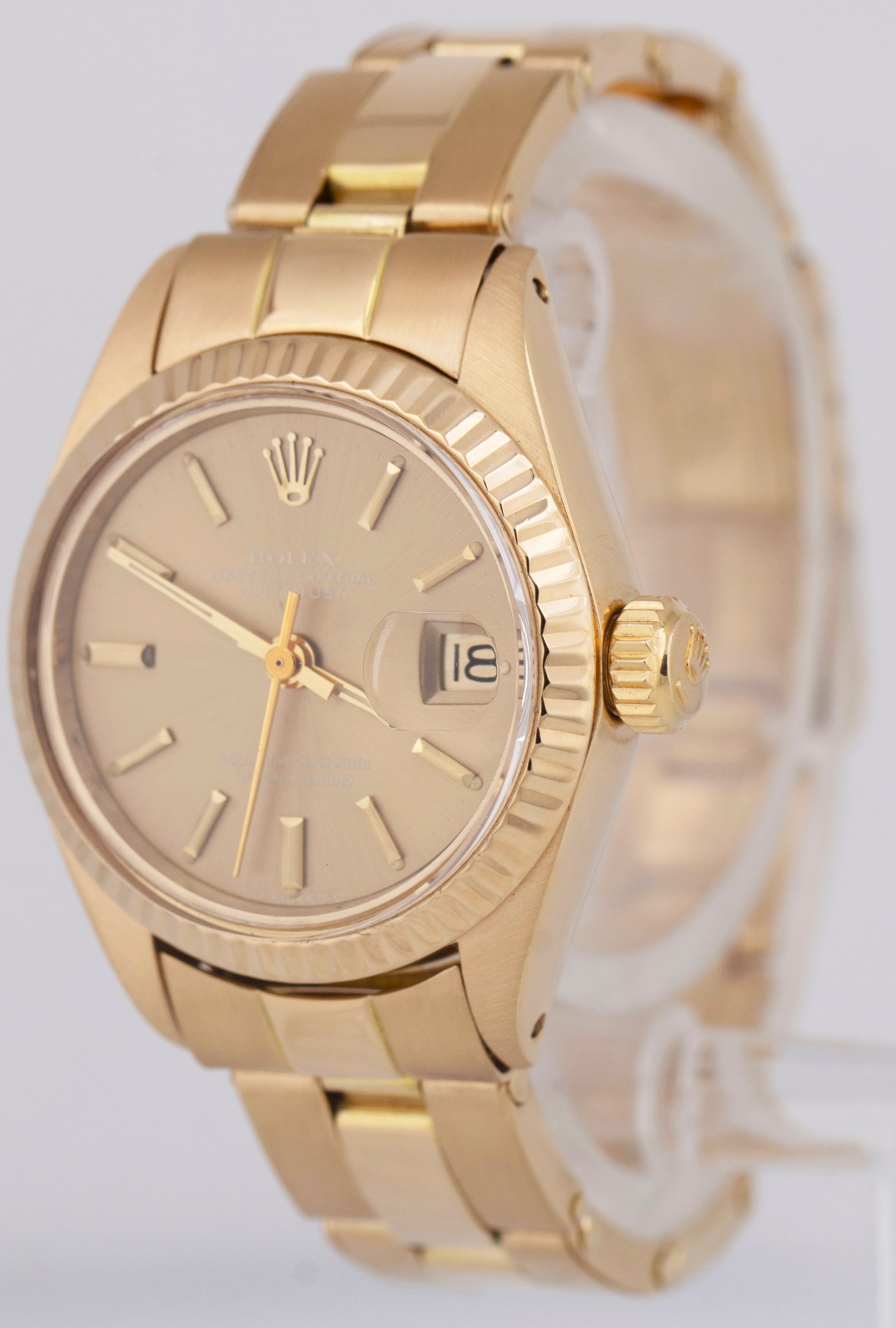 Ladies Rolex DateJust Champagne Sigma 26mm 18K Yellow Gold OYSTER Watch 6917