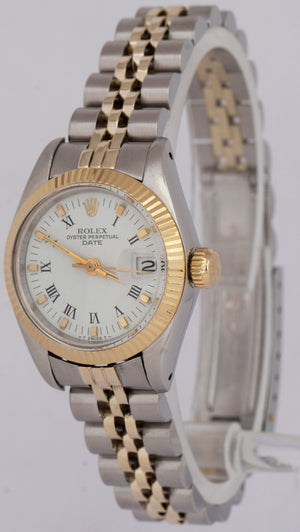 Ladies Rolex Date 26mm Two-Tone Yellow Gold Steel Jubilee Automatic Watch 69160