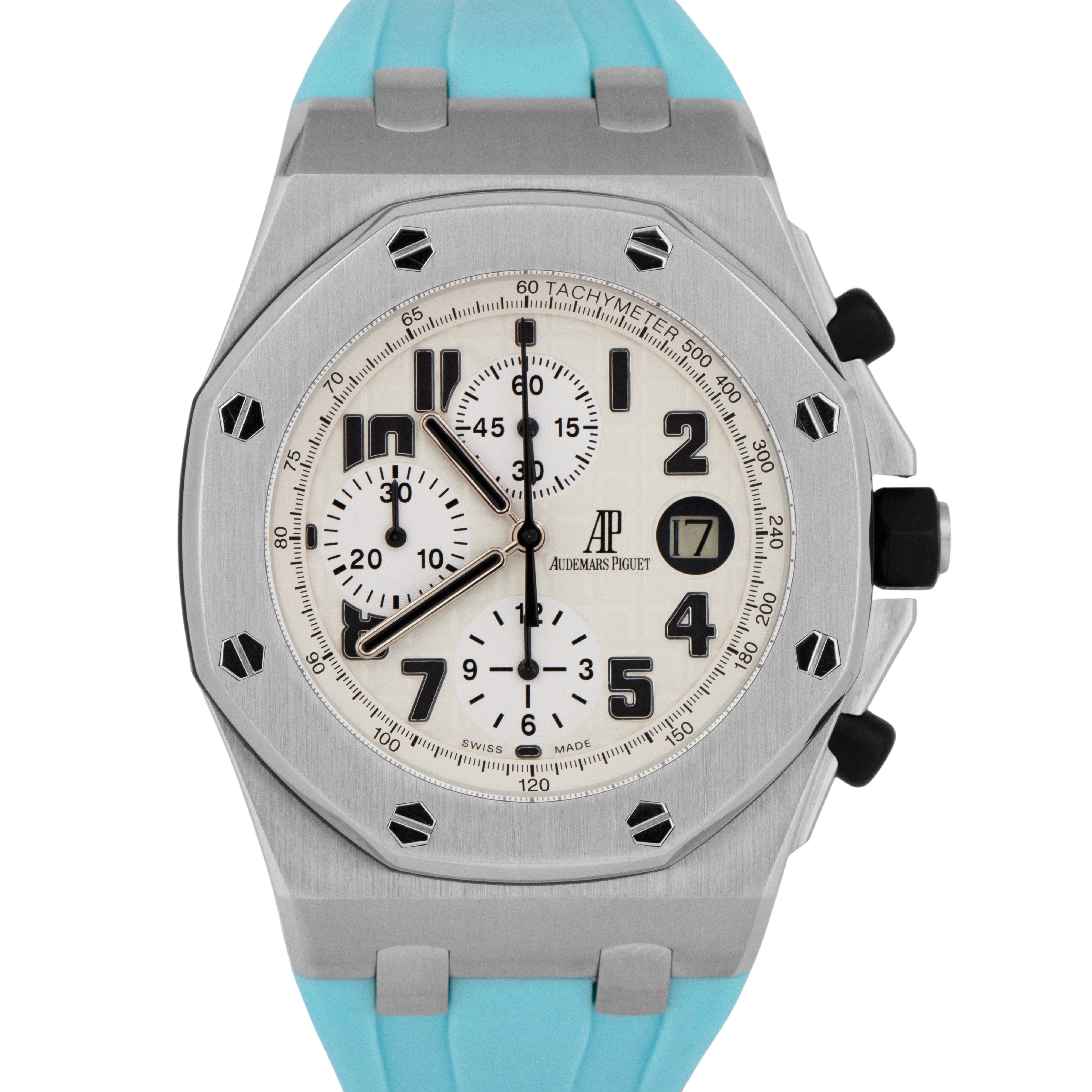 MINT Audemars Piguet Royal Oak Offshore Safari Cream White Chrono Steel 26170ST