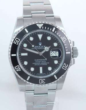 MINT Rolex Submariner Date 116610 Steel Black Ceramic Bezel 40mm Watch Box