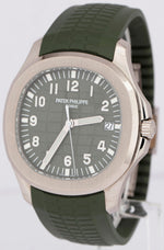 PAPERS Patek Philippe Aquanaut GREEN 18K White Gold 42.2mm Watch 5168G-010 BOX