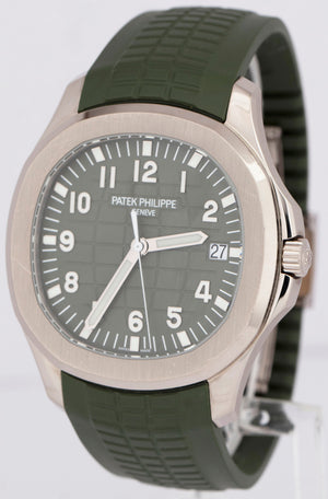 PAPERS Patek Philippe Aquanaut GREEN 18K White Gold 42.2mm Watch 5168G-010 BOX