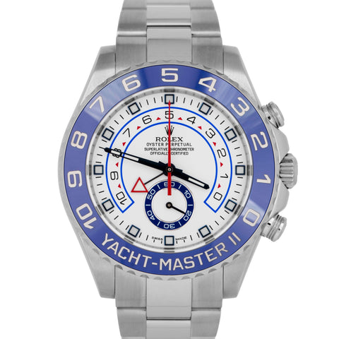 MINT PAPERS Rolex Yacht-Master II 44mm White Stainless Blue Watch 116680 BOX