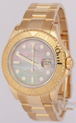 MINT Rolex Yacht-Master 40mm TAHITIAN MOP 18K Yellow Gold NO-HOLES Watch 16628