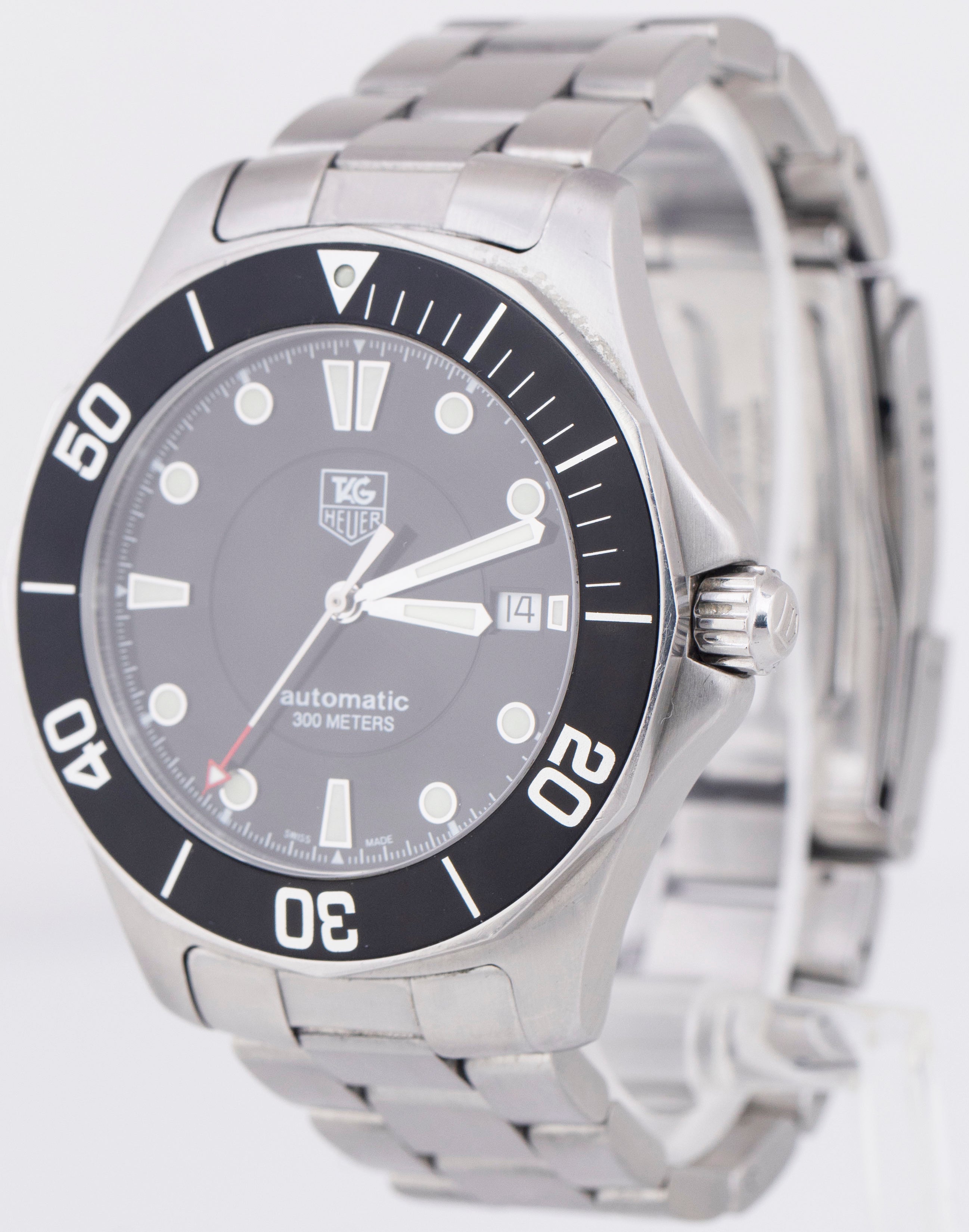 Tag Heuer Aquaracer Black Stainless Steel Automatic WAB2010 Date Dive Watch