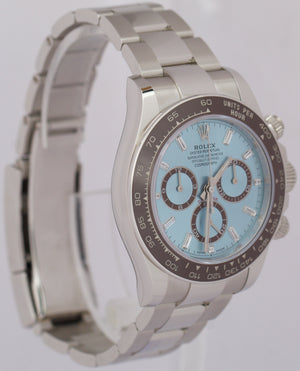 NEW 2024 PAPERS Rolex Daytona GLACIER BLUE BAGUETTE 40mm Platinum 126506 BOX