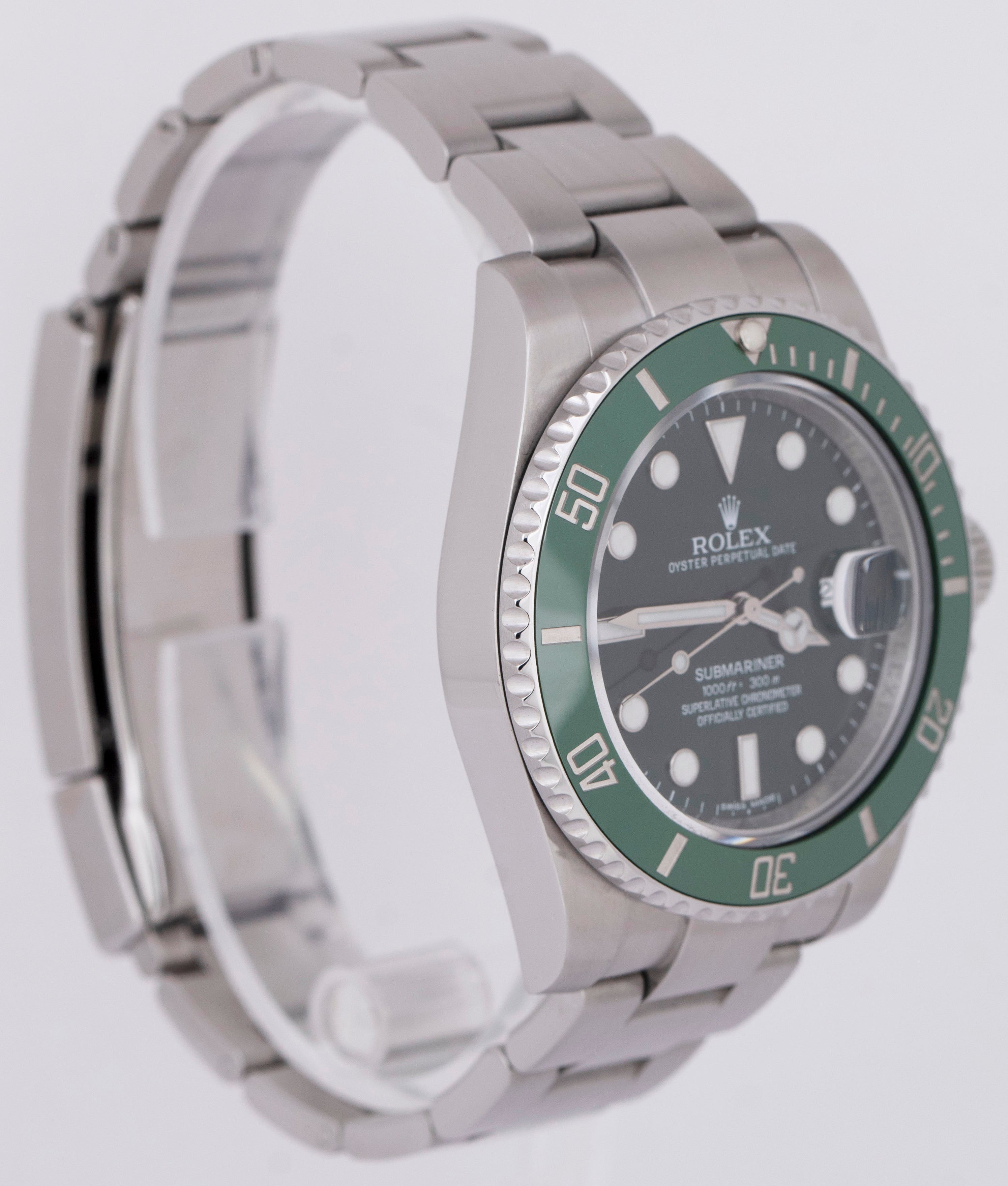 MINT 2017 Rolex Submariner Date Hulk Green Ceramic Stainless Watch 116610 LV