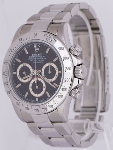 MINT 1999 Rolex Daytona Cosmograph SEL Black Stainless Steel 40mm Watch 16520