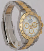 PAPERS Rolex Daytona Cosmograph WHITE Two-Tone 18K Yellow Gold Steel 116503 BOX