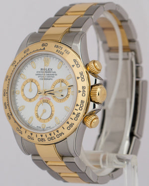 PAPERS Rolex Daytona Cosmograph WHITE Two-Tone 18K Yellow Gold Steel 116503 BOX